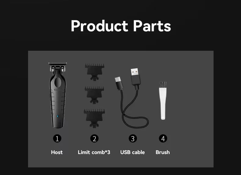 Kemei Cordless Hair Clippers – USB Rechargeable Trimmer for Men