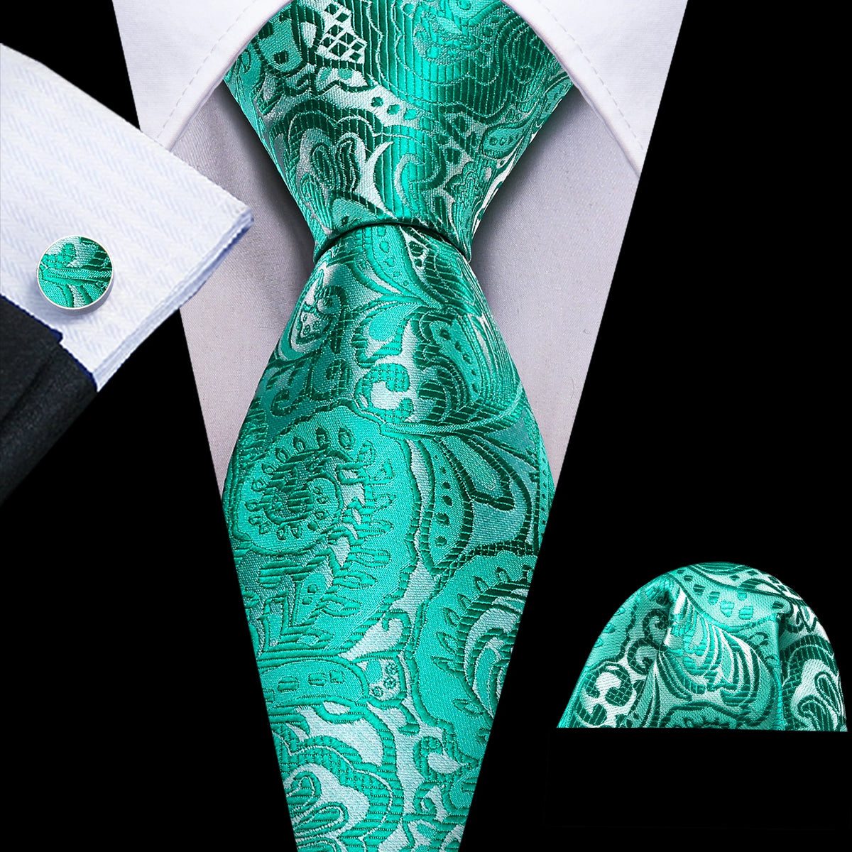 Men's Tie, Pocket Square & Cufflinks Gift Set – Jacquard