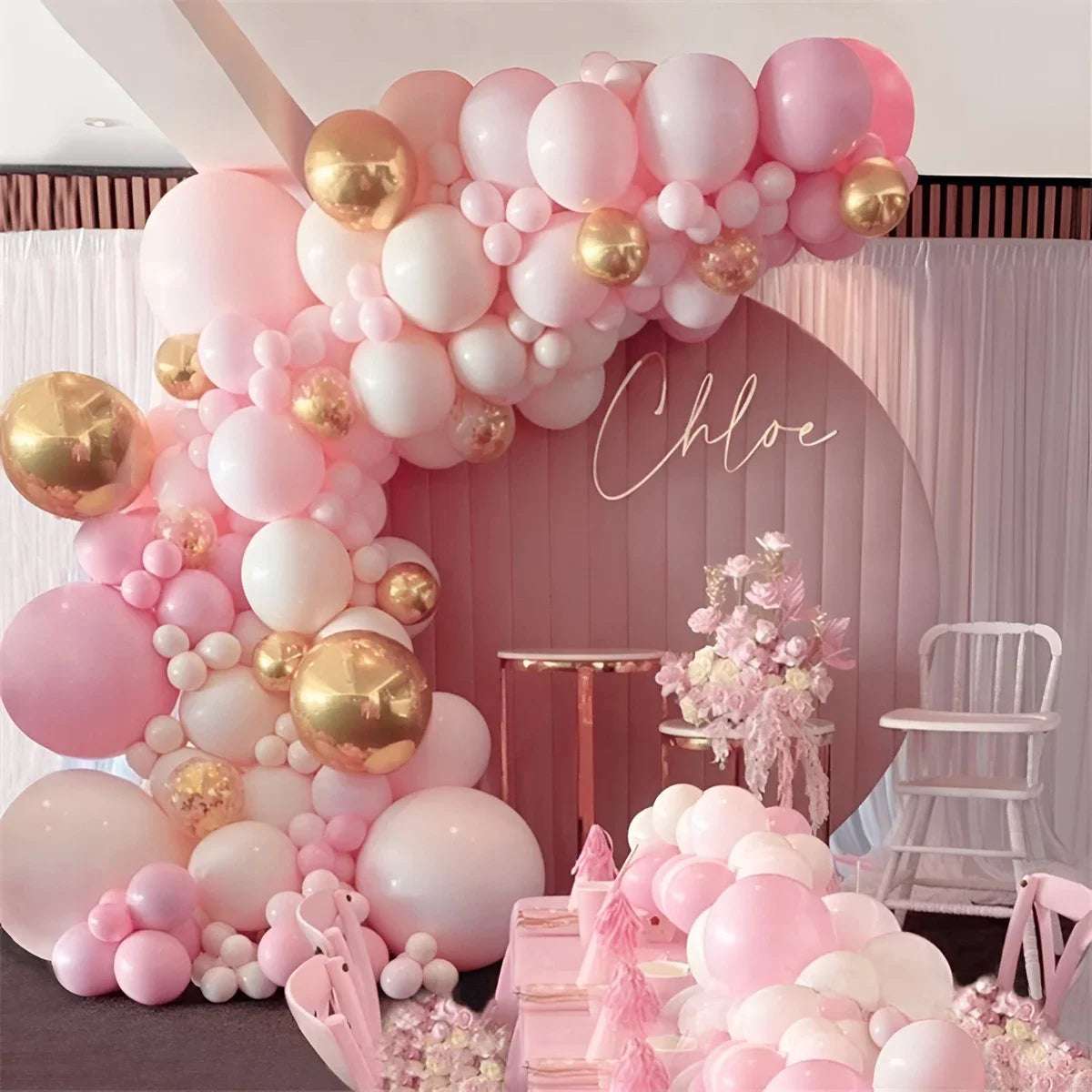 Balloon Garland Arch Kit – Pastel, Pink & Gold Party Balloon Arch for Birthdays & Baby Showers (9 Styles)