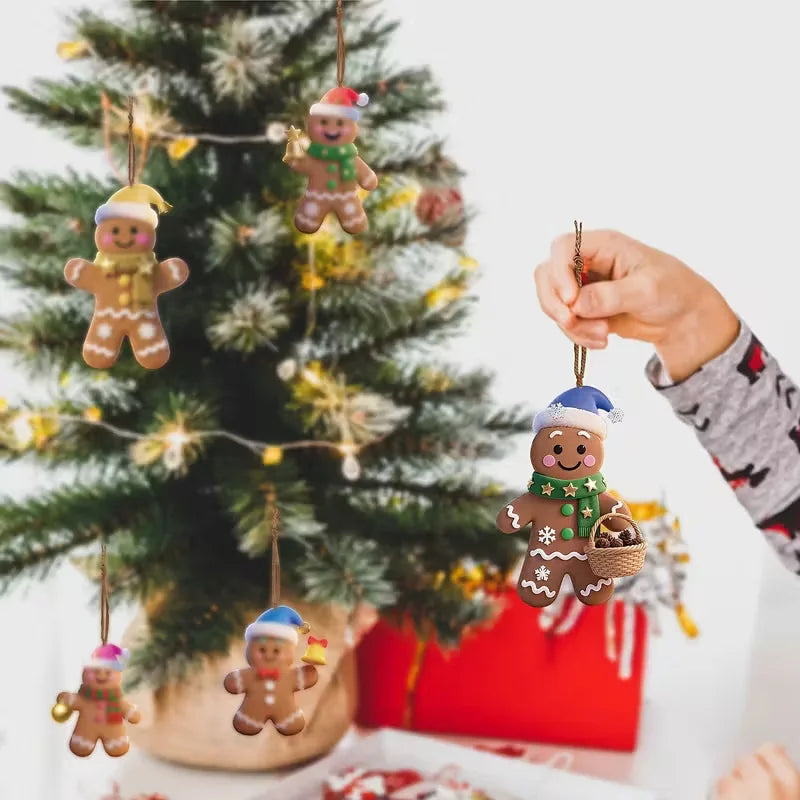 Wooden gingerbread man ornament pack