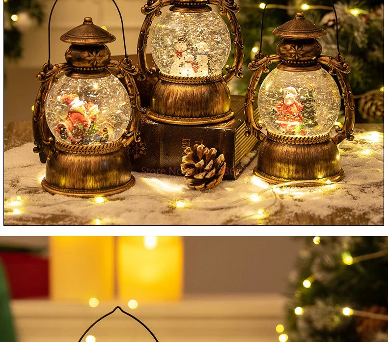 Christmas Snow Globe Lantern Music Box – Light-Up Musical Christmas Lantern, Festive Gift