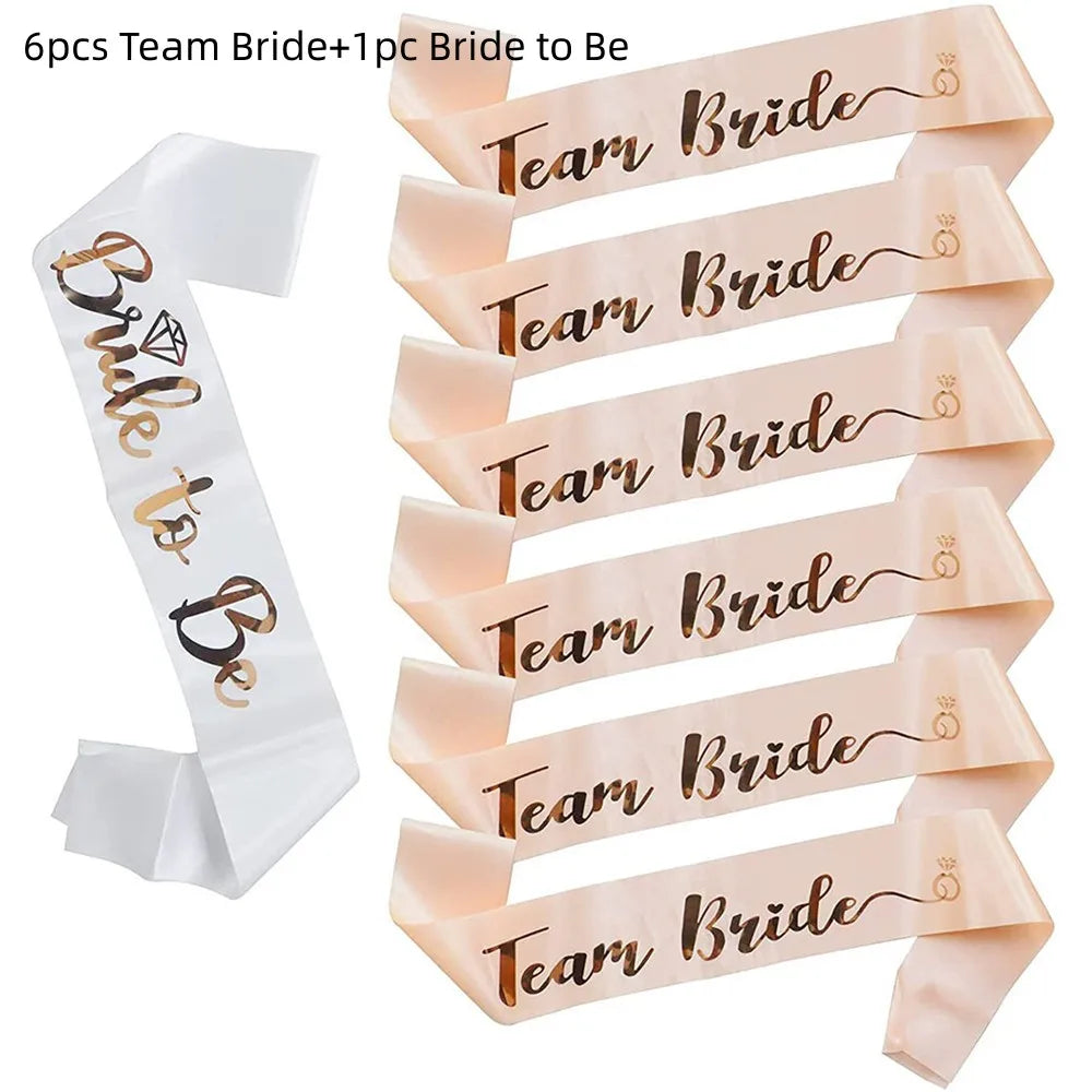 Team Bride Sash Set – Rose Gold Bride to Be & Bridal Party Sashes