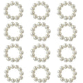 Pearl Napkin Rings – Set of 12 Elegant Napkin Holders for Christmas & Weddings