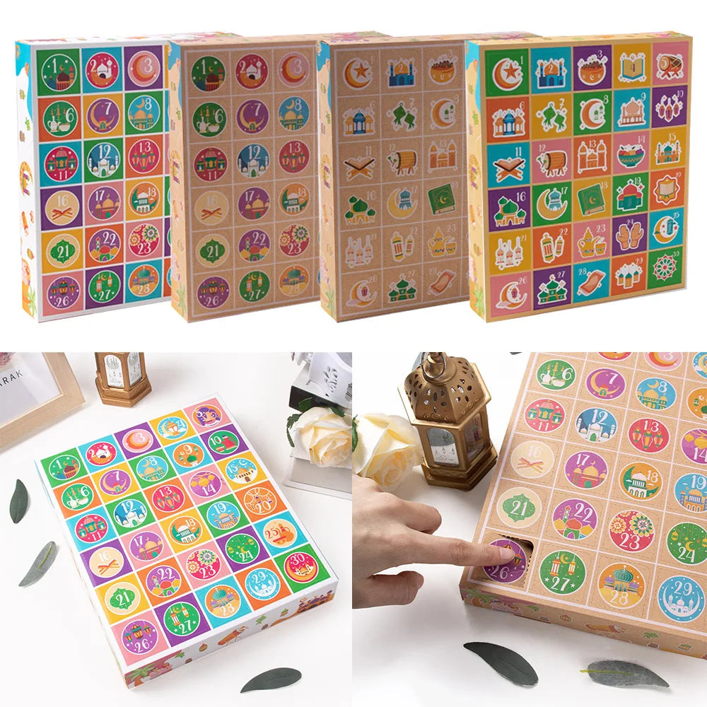 Ramadan Countdown Calendar – 30 Drawer Fillable Eid Mubarak Advent Boxes for Kids & Family