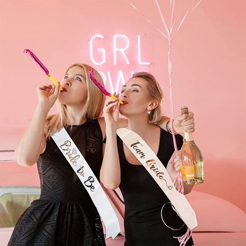 Hen Party Sash & Veil Set – Bride to Be and Team Bride Sashes