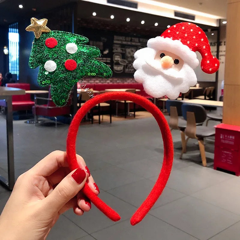 Christmas Headbands – Reindeer, Santa & Snowman Party Headbands (1 to 15 Pack)