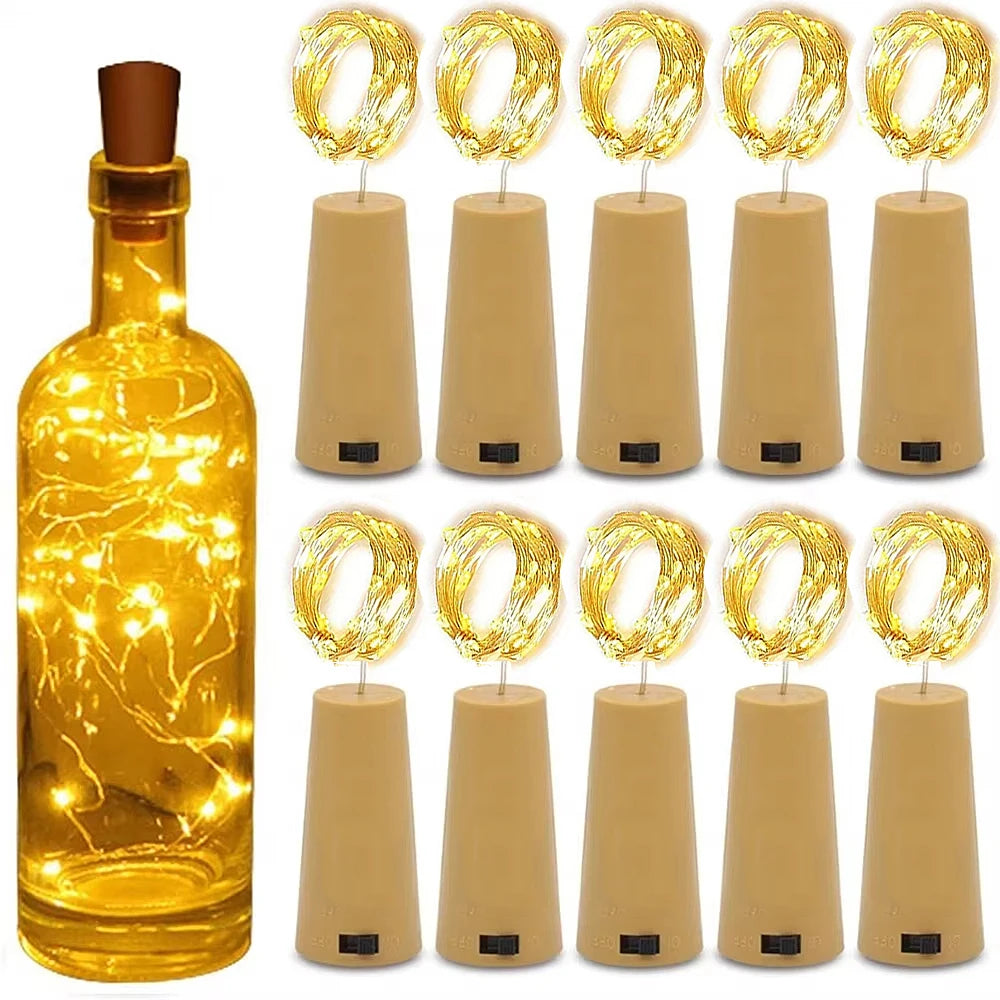 Wine bottle cork fairy lights