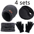 Men's Winter Hat, Scarf & Gloves Set – Velvet-Lined