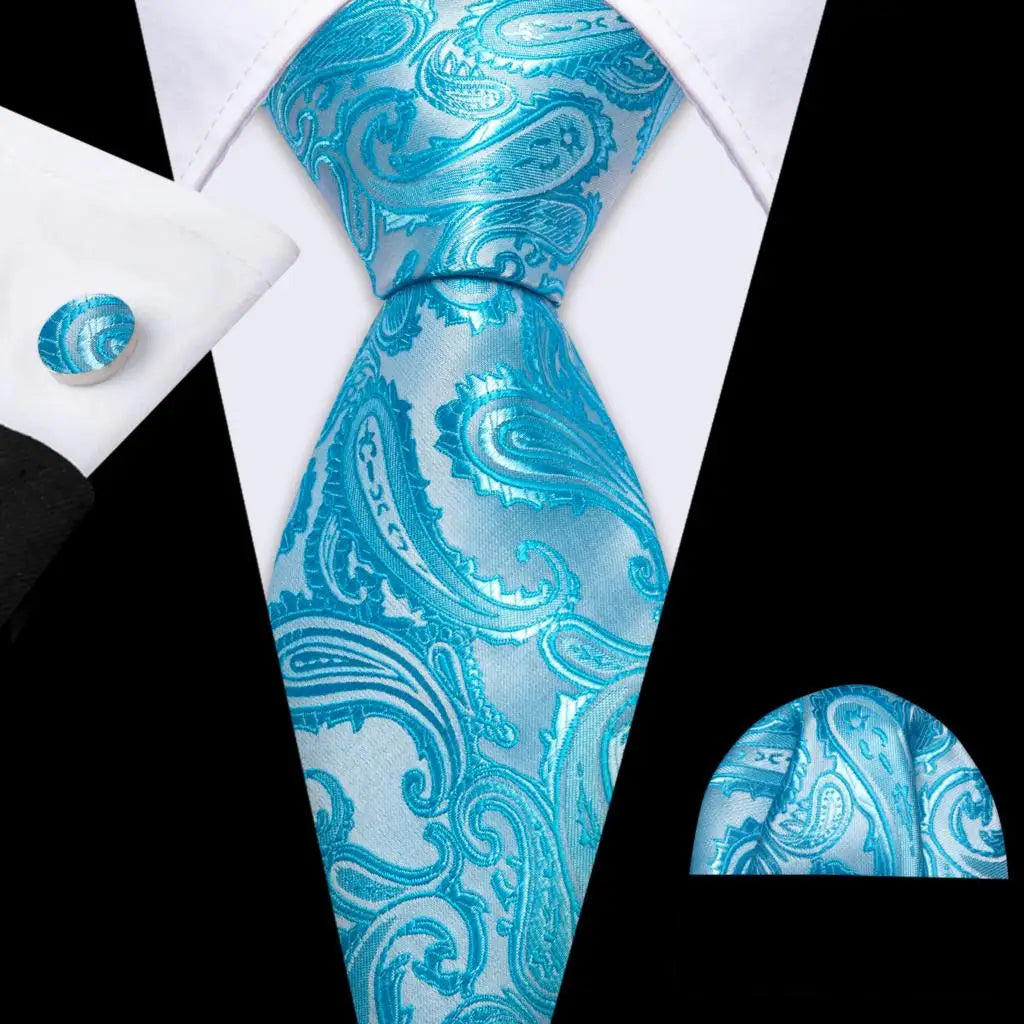 Men's Tie, Pocket Square & Cufflinks Gift Set – Jacquard