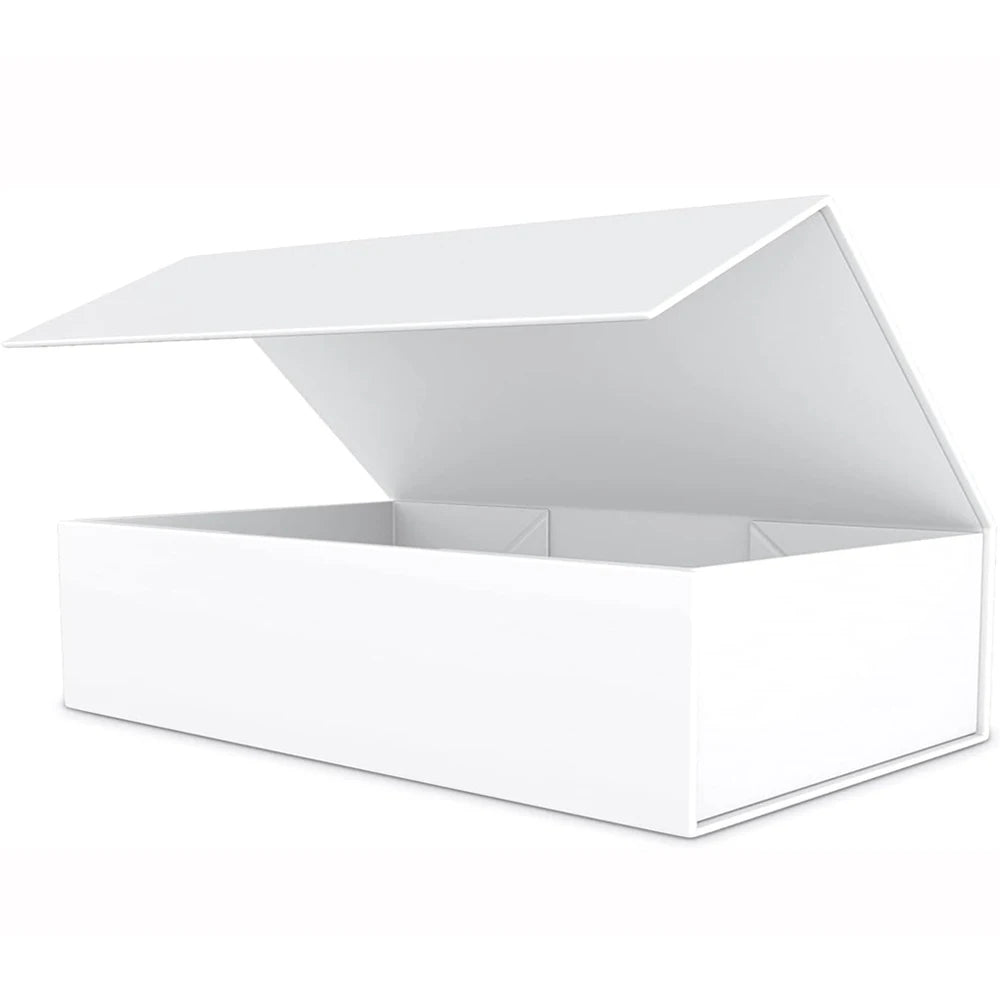 Magnetic Gift Box with Lid – Collapsible Rigid Present Box, 26.5 x 18 x 7.5 cm (1 or 4 Pack)