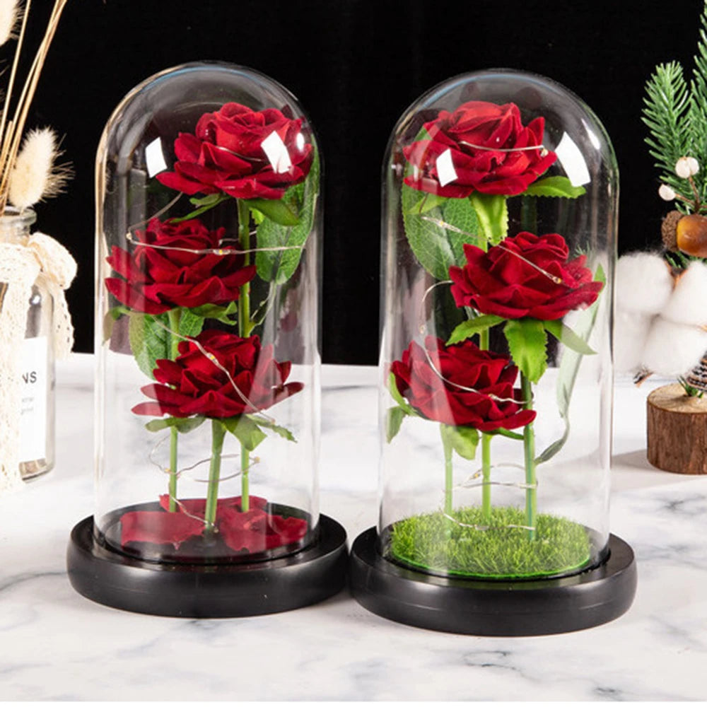 Galaxy Rose with LED Lights – Three Light-Up Forever Roses Gift