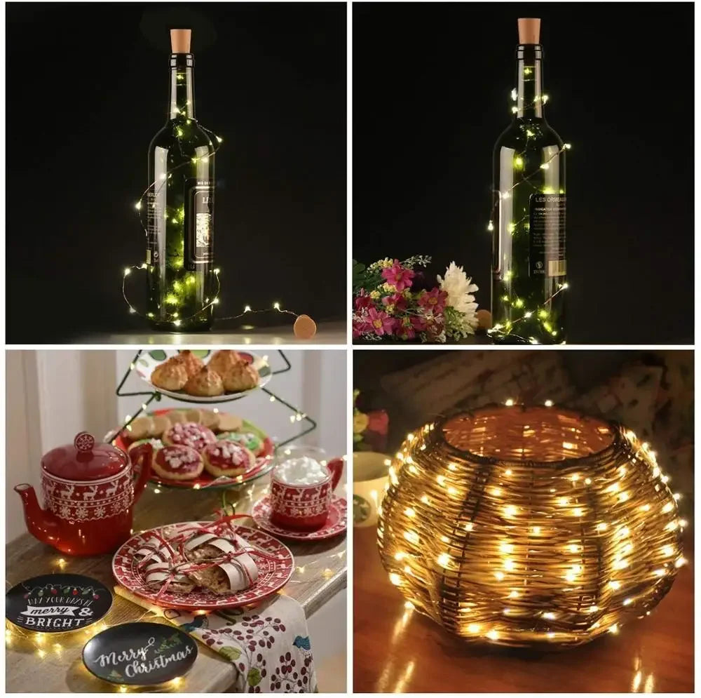 Rechargeable Cork Bottle Lights – 20 LED Wine Bottle Fairy Lights