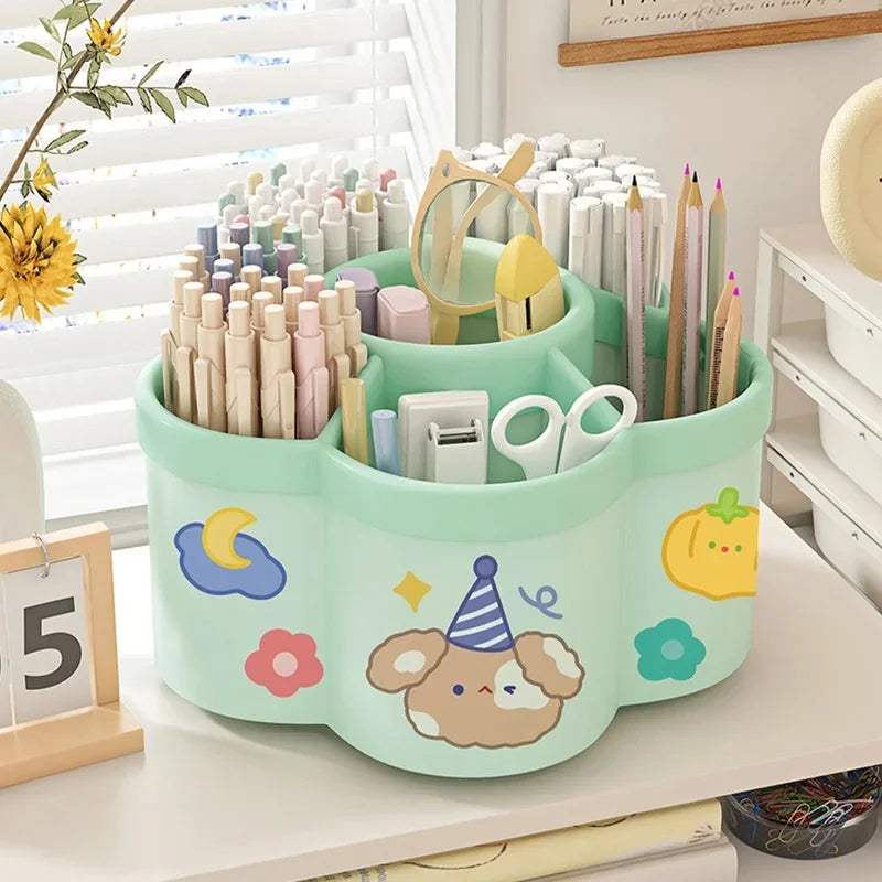 Rotating Desk Organiser – Large Pen & Makeup Holder