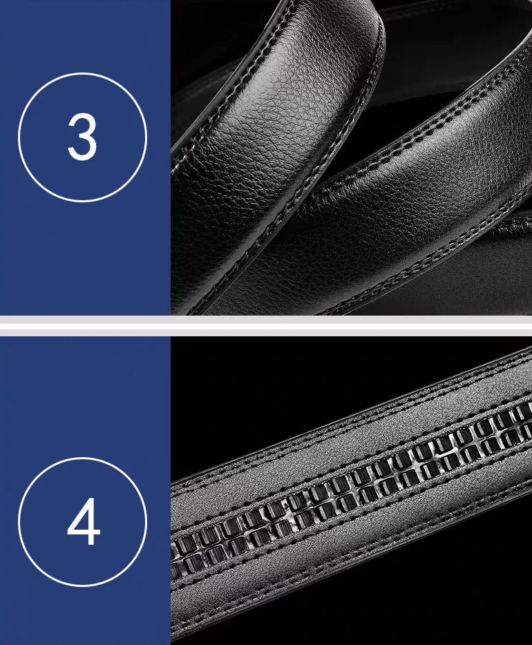 Men's Black Automatic Buckle Belt – 110, 120 or 130cm