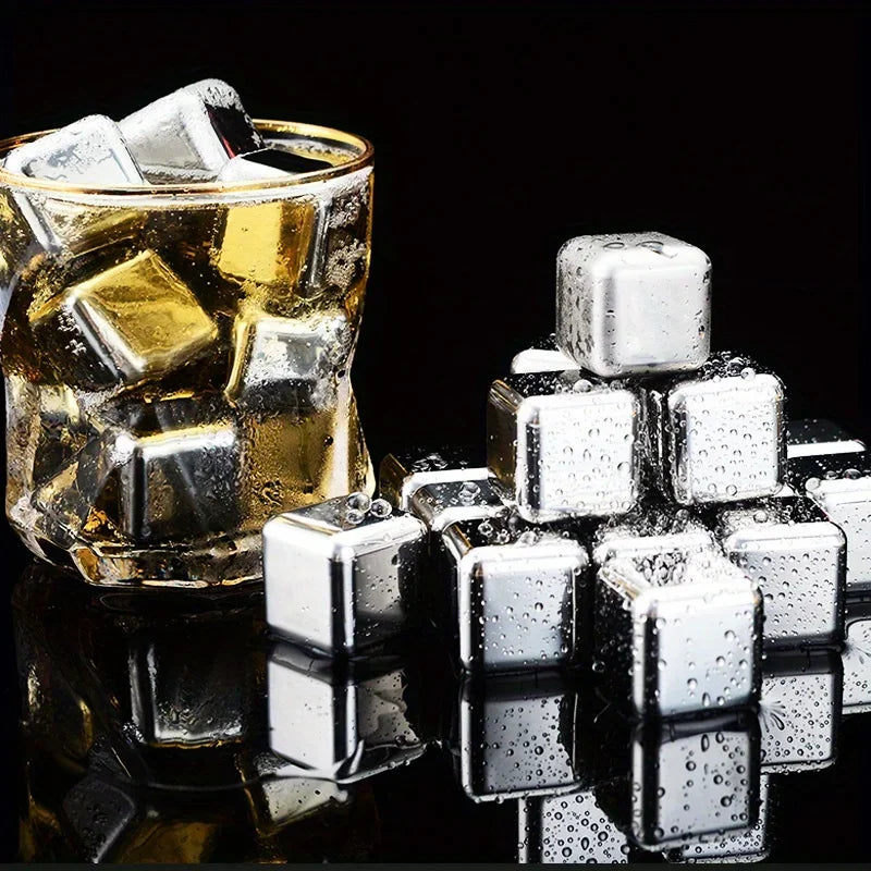 Whisky Chilling Stones Gift Set – Stainless Steel Ice Cubes in Gift Box
