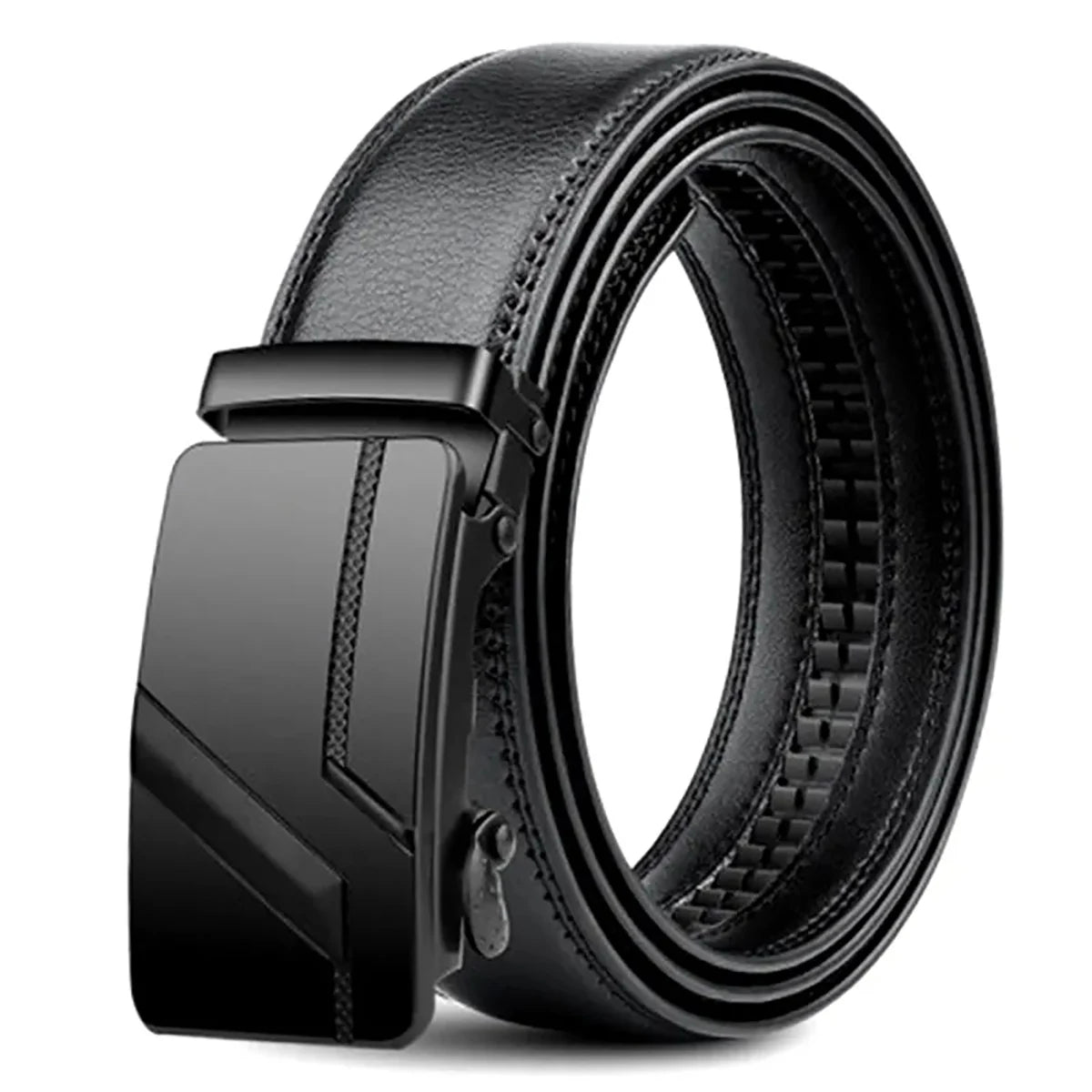 Men's Black Automatic Buckle Belt – 110, 120 or 130cm
