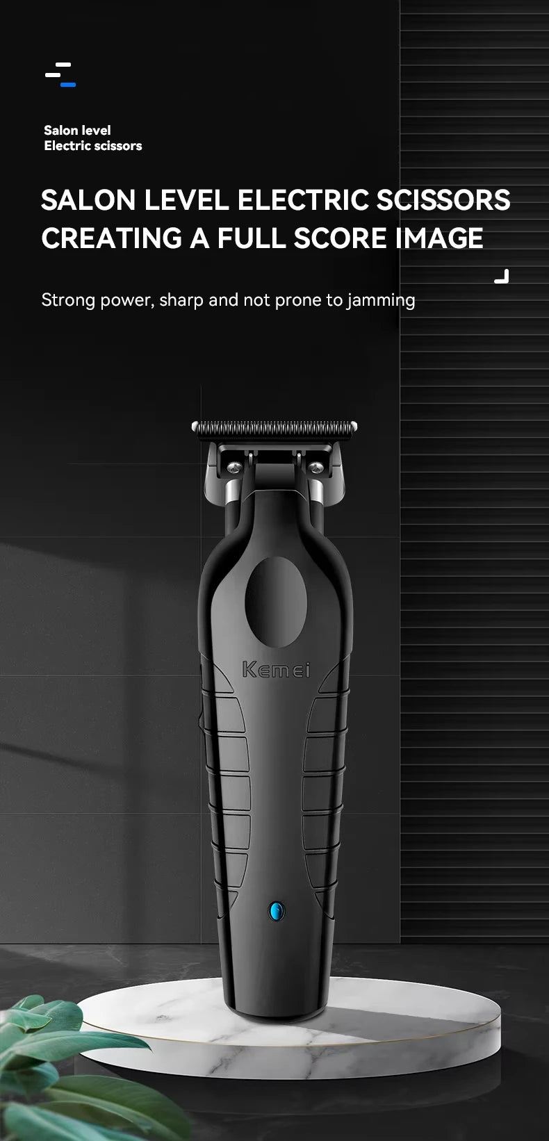 Kemei Cordless Hair Clippers – USB Rechargeable Trimmer for Men