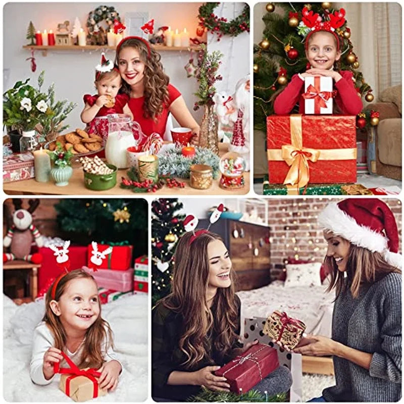 Christmas Headbands – Reindeer, Santa & Snowman Party Headbands (1 to 15 Pack)