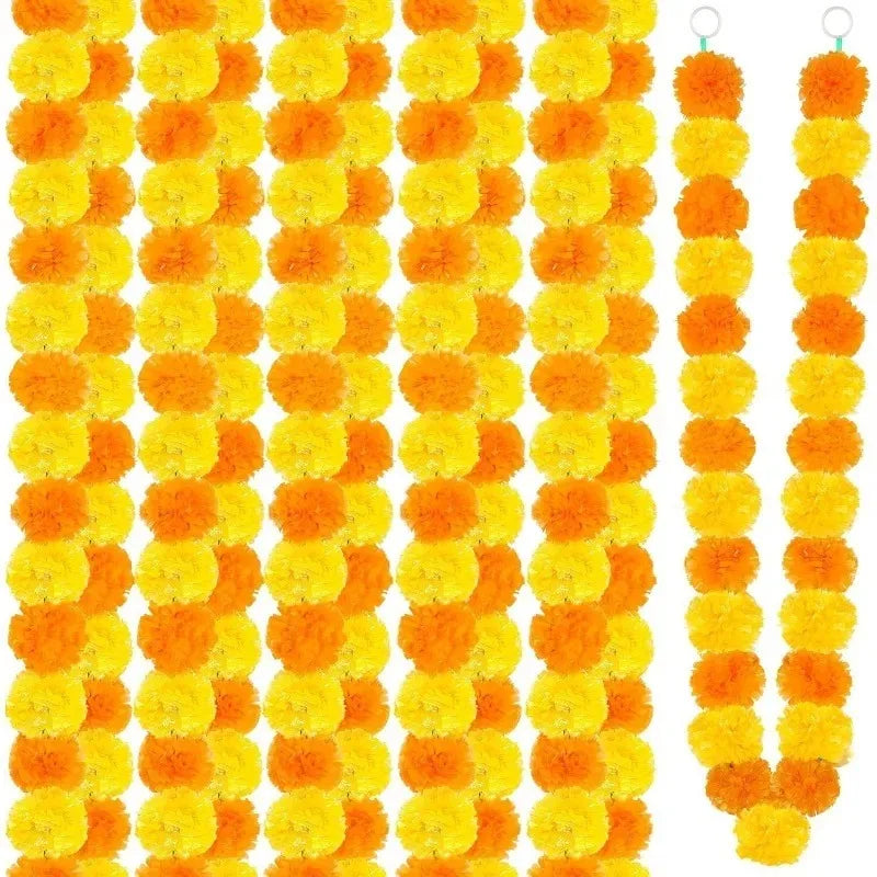 Artificial Marigold Garland 150cm – Diwali, Wedding & Puja Flower Garland (Toran)