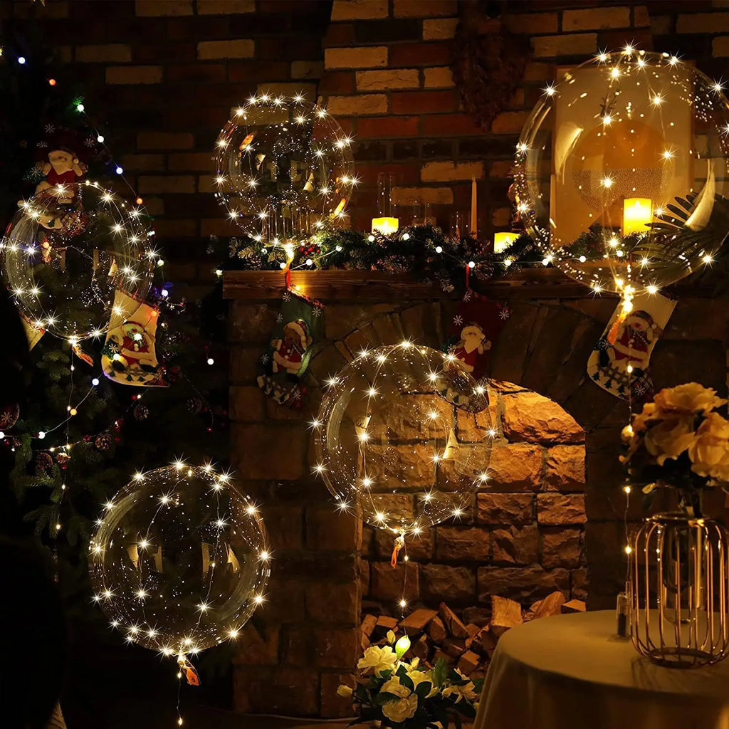 Light-Up LED Bobo Balloons – 5 Pack Clear Glow Balloons with Fairy Lights for Parties & Weddings