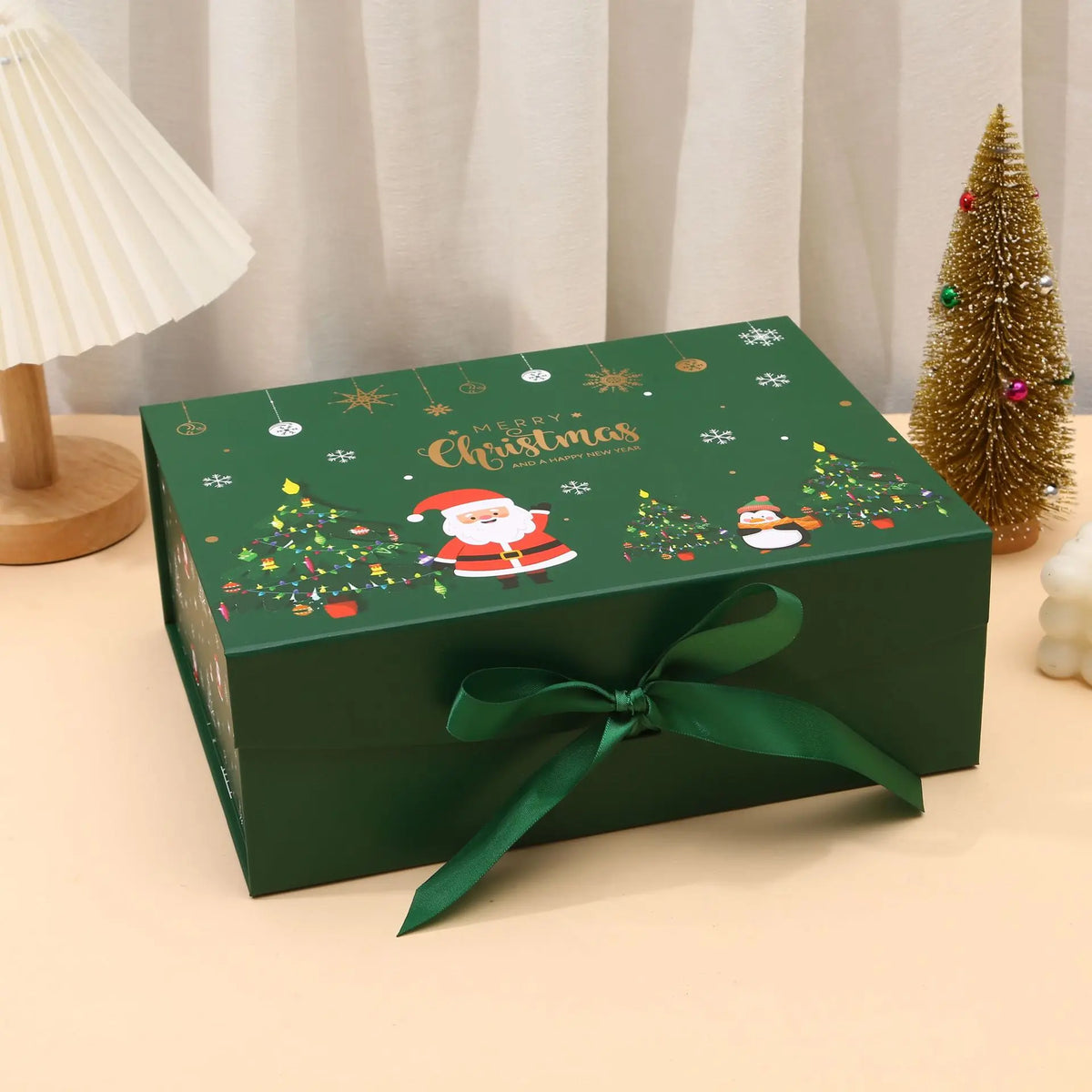 Luxury Christmas Gift Box with Magnetic Lid & Ribbon Bow – Large Festive Presentation Box