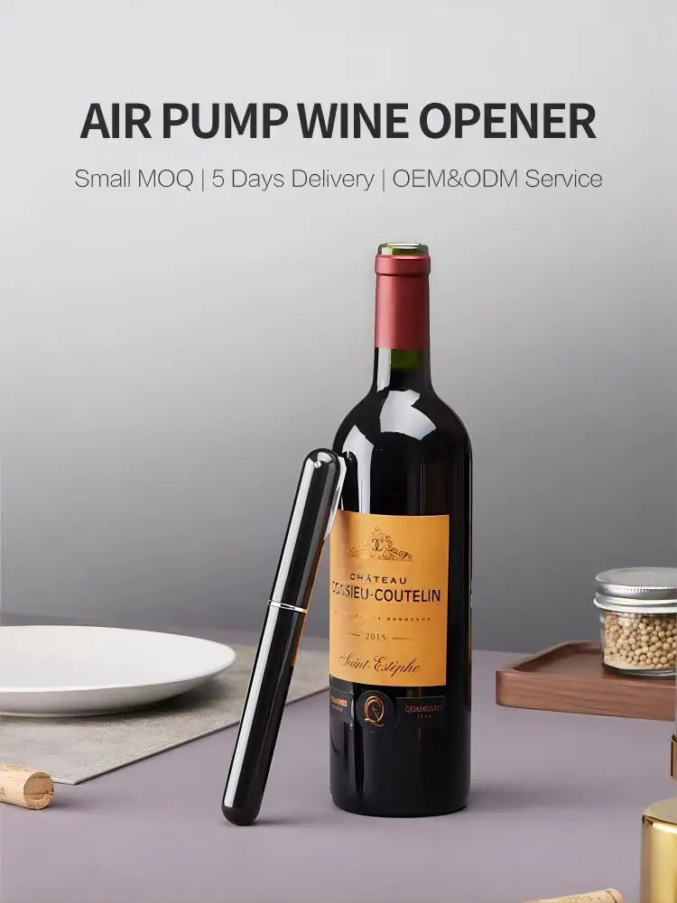 Air Pressure Wine Opener – Pump Corkscrew with Foil Cutter