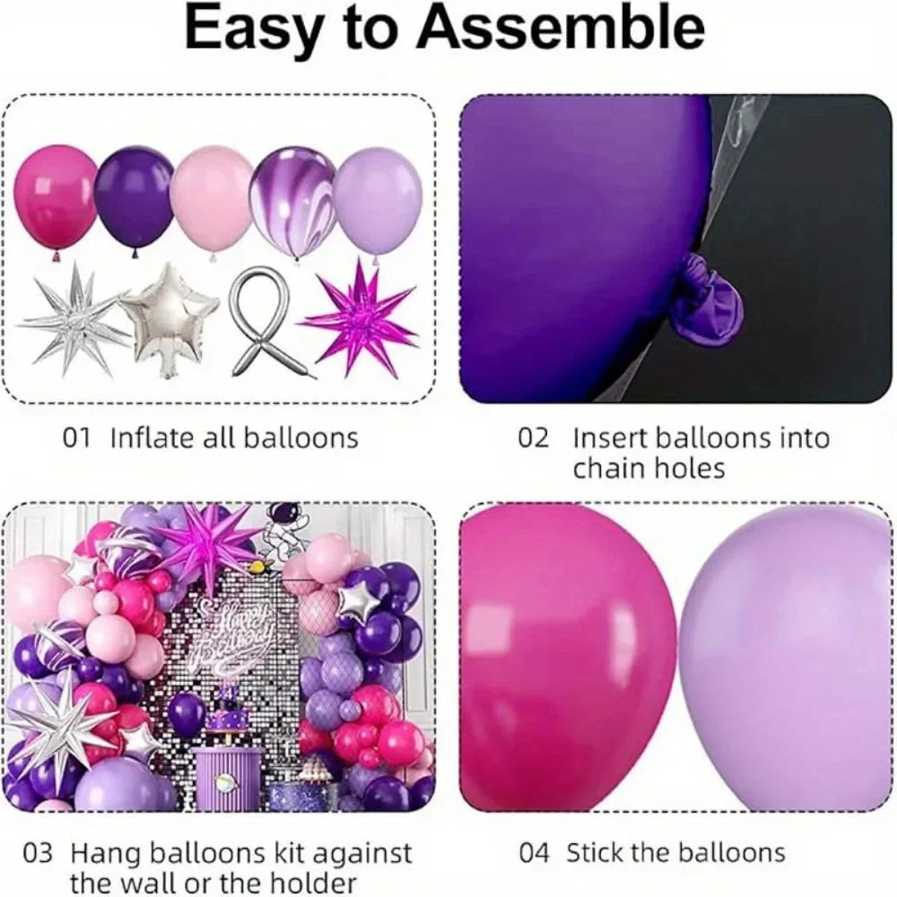 Hot pink balloon garland kit contents
