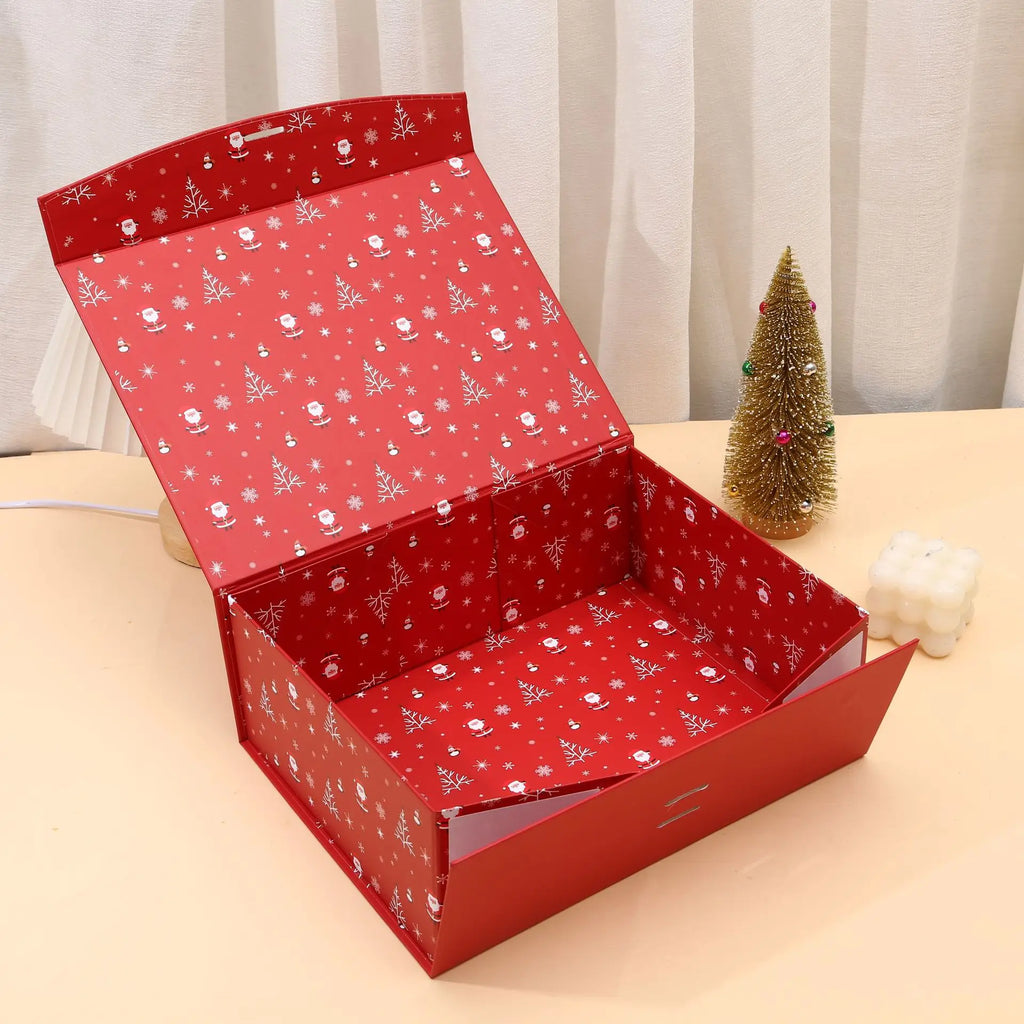 Luxury Christmas Gift Box with Magnetic Lid & Ribbon Bow – Large Festive Presentation Box