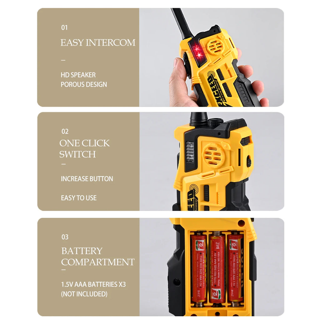 Kids Walkie Talkies 2 Pack – Long Range Two-Way Radios with Torch