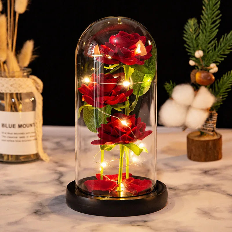 Galaxy Rose with LED Lights – Three Light-Up Forever Roses Gift