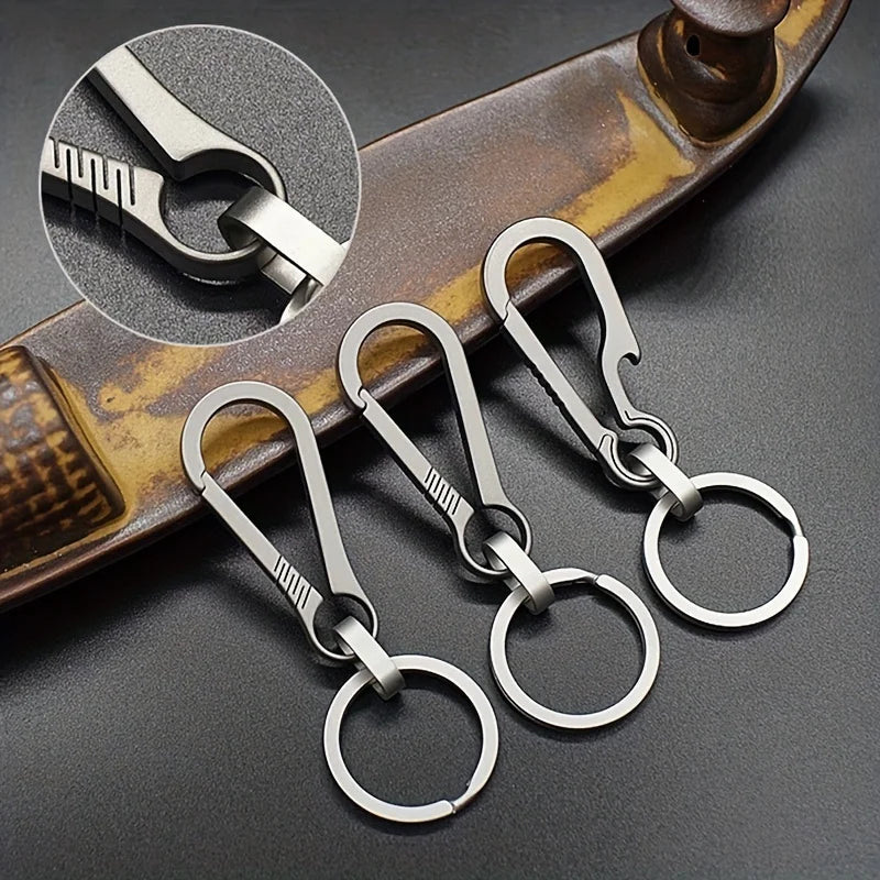 Titanium Carabiner Keyring with Bottle Opener – Quick-Release Key Clip