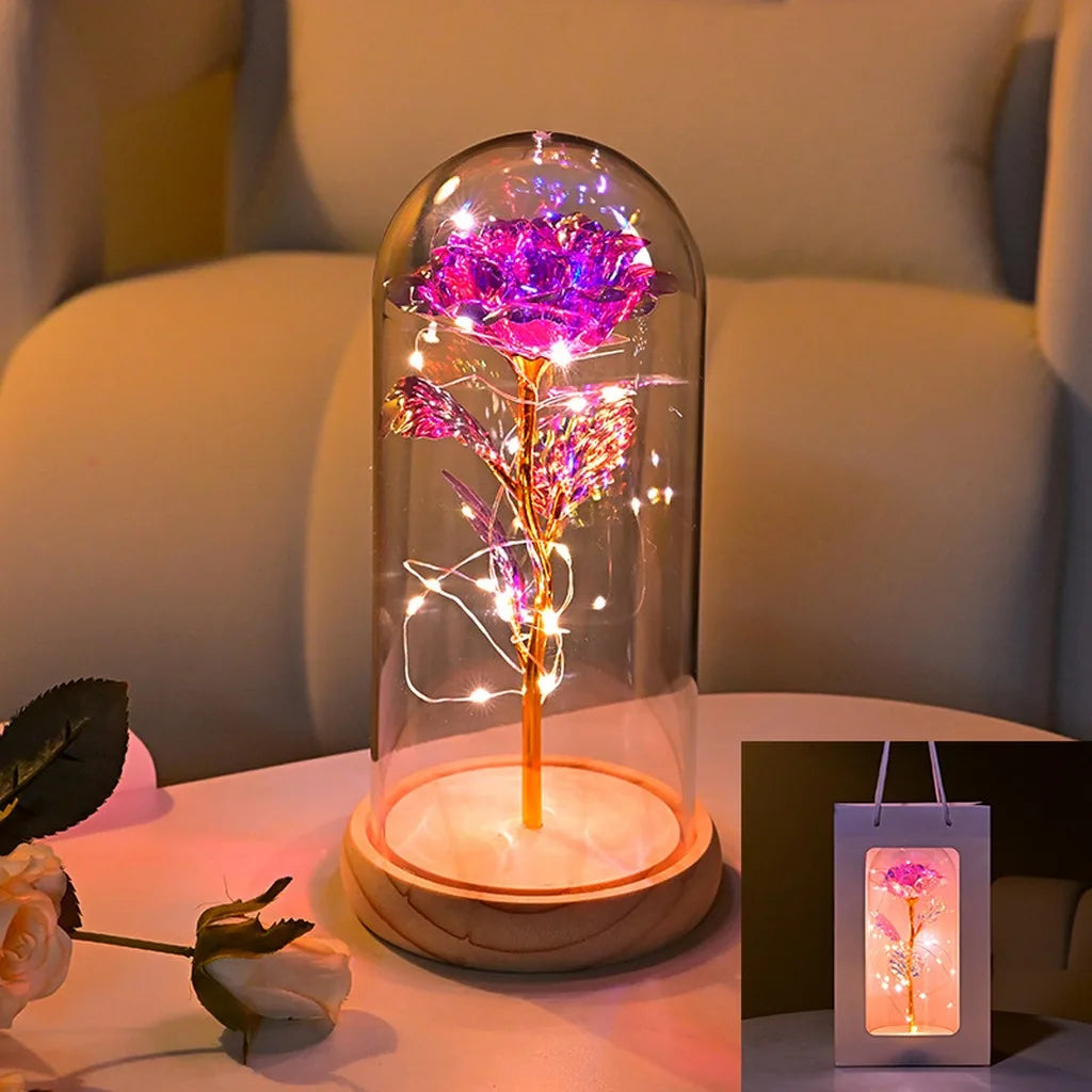 Galaxy Rose with LED Lights – Three Light-Up Forever Roses Gift
