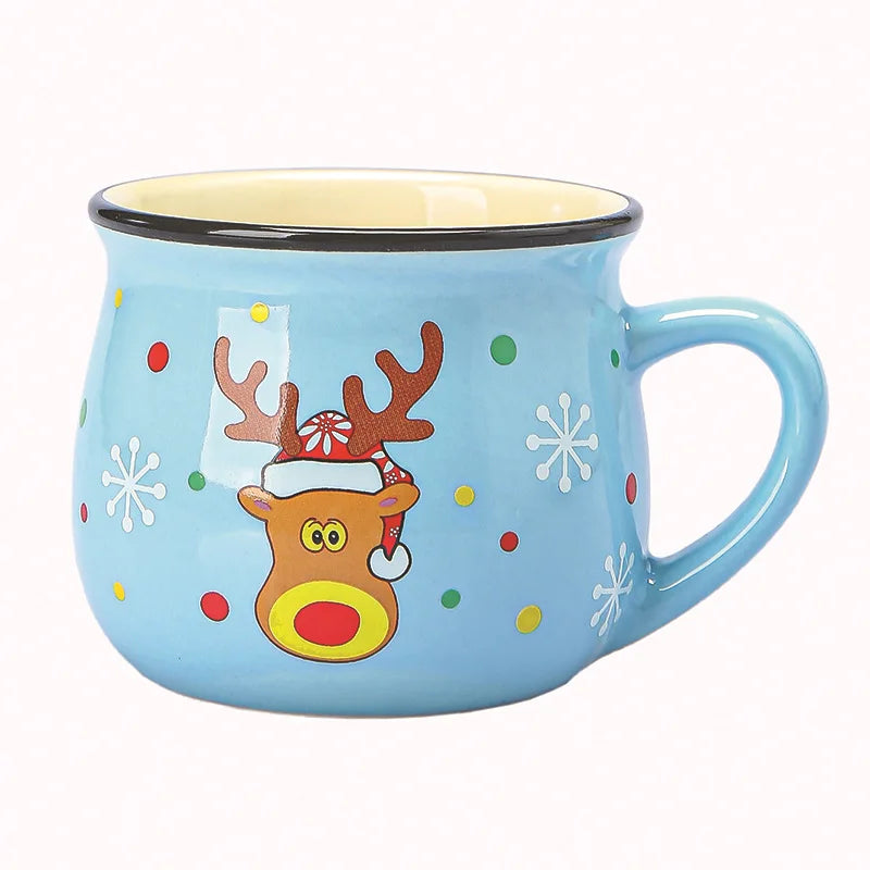 Mini Christmas Mug 150 ml – Cute Santa, Snowman & Reindeer Ceramic Cup